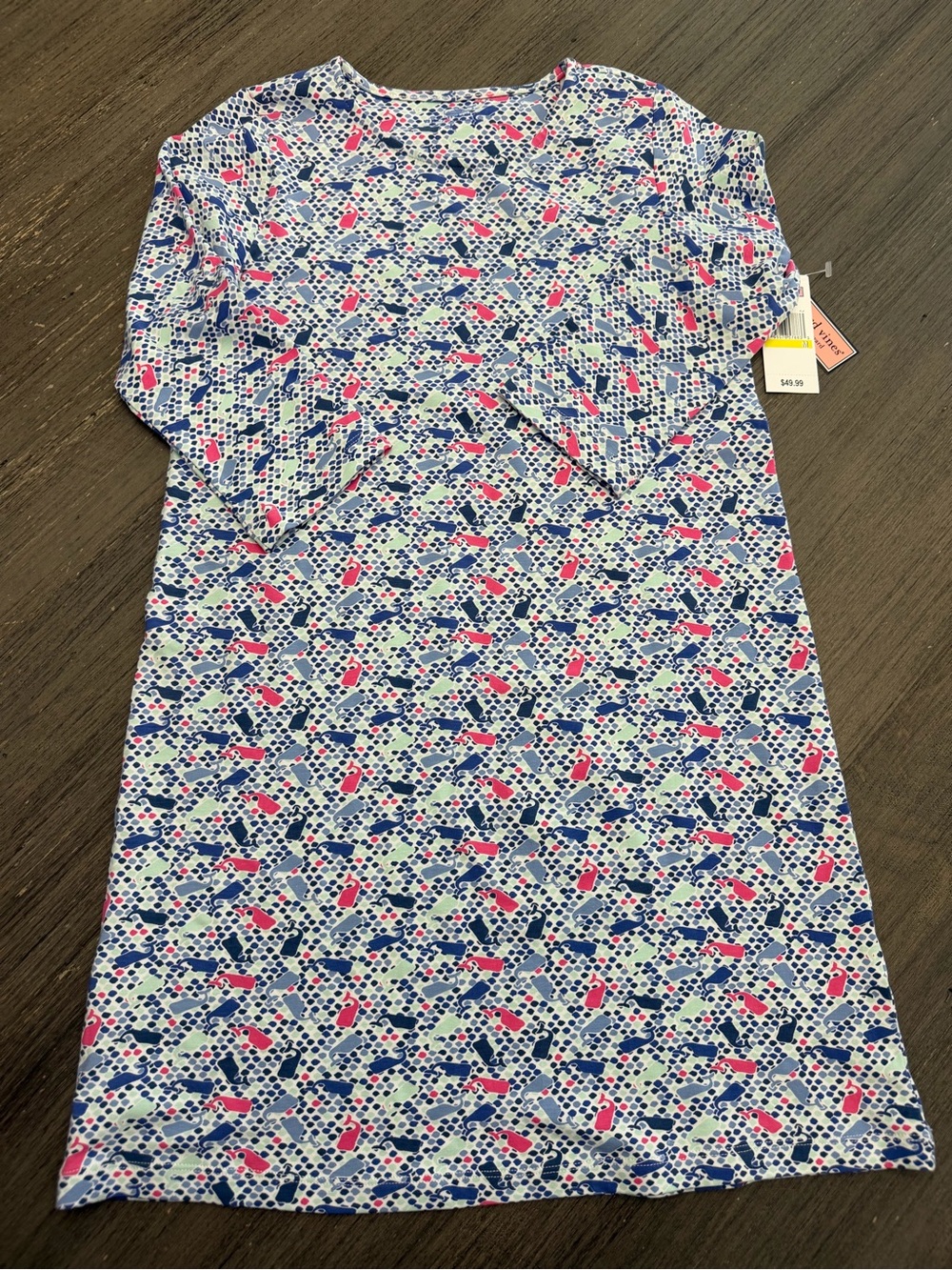 NWT Girls Vineyard Vines Shift Dress in Navy, Pink & White